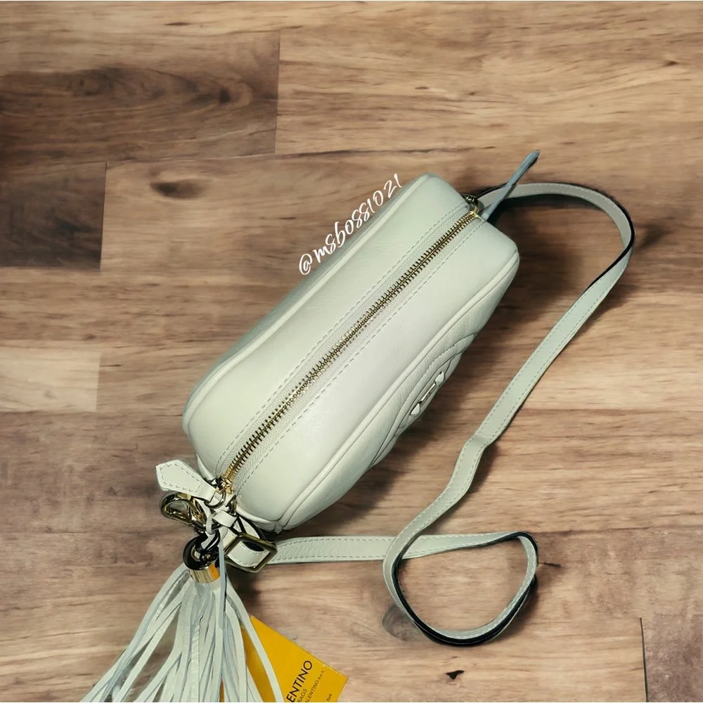 Valentino by Mario Valentino Mia Signature Leather Crossbody in Milk BRAND NEW - Picture 5 of 7